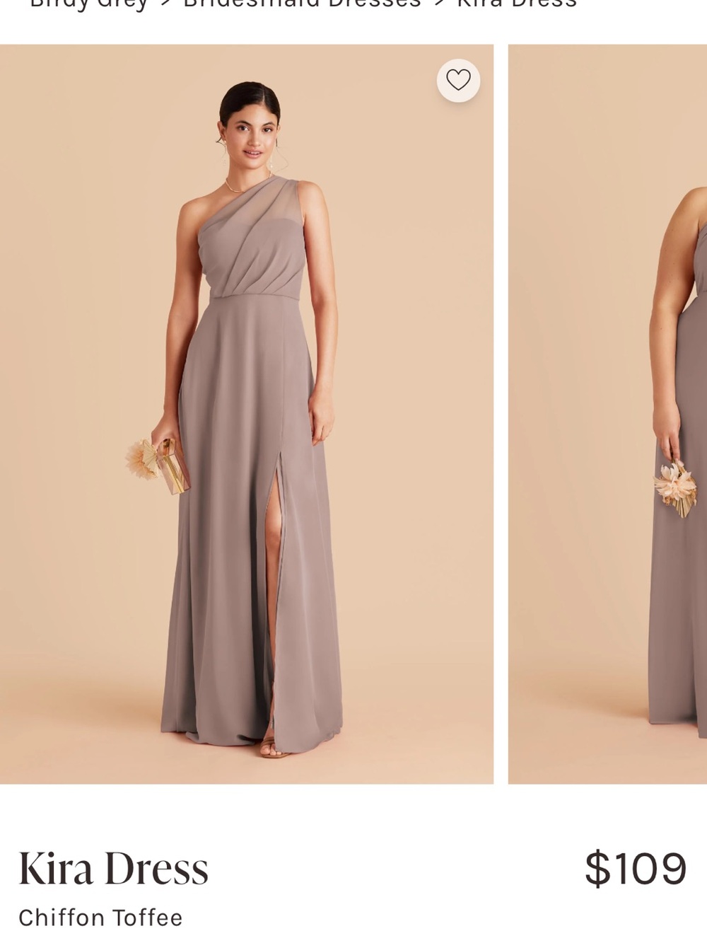 Birdy Grey Kira One-Shoulder Chiffon Dress - Toffee